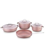 Korkmaz A2619 Linea 7 pcs Cookware Set- Rosagold